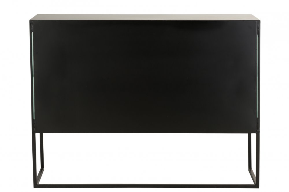 Armoire 4 portes en verre DOZA en métal noir et verre.